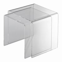 SADA ZASÚVACÍCH STOLÍKOV, číra, plast, 40/33/36/33/33 cm