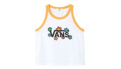 Vans Stacked Floral Tank Dámske - Tričká Vans - Biela - VN0A4OS6YBY-L - Size: L