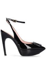 125mm Choc Patent Leather Slingbacks
