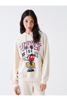 LC Waikiki Mickey Mouse Printed Long Sleeve Oversize Women's Hoodie