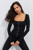 Cool & Sexy Women's Black Attached Camisole Blouse B1908