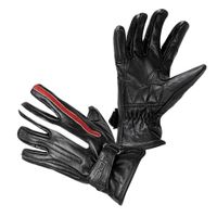 Moto rukavice W-TEC Classic Jawa černá s červeným a bílým pruhem M