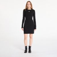 adidas Essentials Rib Long Sleeve Dress Black XS