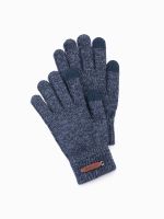 Ombre Men's elegant wool blend gloves - graphite melange