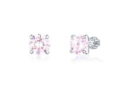 Olivie Strieborné 8mm náušnice PIPPI PINK 7972