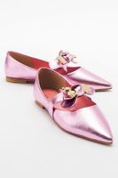 LuviShoes HELSI Women's Pink Bow Flat Flats