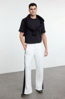 Trendyol Ecru Oversize/Wide Cut Open Leg Color Block Sweatpants