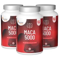 Maca Kapseln hochdosiert 5000. 180 Kapseln mit 5000 mg Maca-Wurzel (10:1-Extrakt) pro Kapsel für 6 Monate | Essentials Sensilab