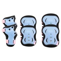 Spokey SHIELD 3-piece set of children's protectors, blue-pink, large. L