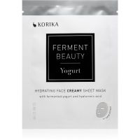 KORIKA FermentBeauty Hydrating Face Sheet Mask with Fermented Yogurt and Hyaluronic Acid hydratačná plátenná maska s fermentovaným jogurtom a kyselino