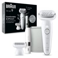 Braun Silk-épil 9, Epilátor pre Jednoduché Odstraňovanie Chĺpkov, 9-041, Biela/Strieborná