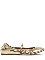 5mm Ballerina Crackled Leather Flats