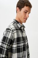 Koton Men's Black Plaid Shirt