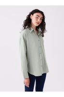 LC Waikiki Lcw Plain Long Sleeve Oversize Linen Blend Women's Shirt