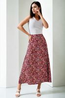 16652 Dewberry Womens Midi Woven Skirt-BORDEAUX