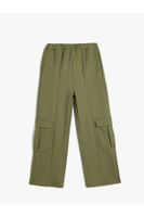 Koton Cargo Pants Wide Leg Cotton with Elastic Waist