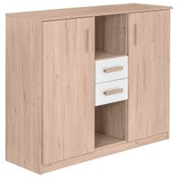 MID.YOU KOMODA, biela, farba duba, 124/105/41 cm