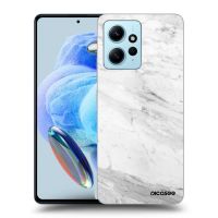 Silikónový čierny obal pre Xiaomi Redmi Note 12 4G - White marble