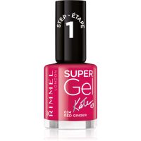 Rimmel Super Gel By Kate géles körömlakk UV/LED lámpa használata nélkül árnyalat 024 Red Ginger 12 ml