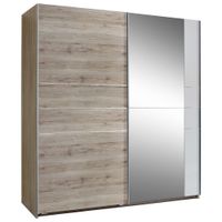 MID.YOU SKRIŇA SO ZRKADLOM, biela, dub San Remo, 179/198/64 cm