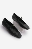 Marjin Women's Banded Blunt Toe Casual Flats Felista Black