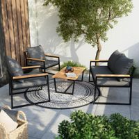 Ambia Garden SÚPRAVA ZÁHRADNÉHO NÁBYTKU drevo, kov, textil