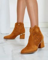 Resti Ażurowe botki na niskim słupku Womir