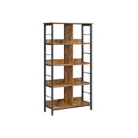 Boxxx REGÁL, hnedá, čierna, uhlíková oceľ, 80/149/33 cm