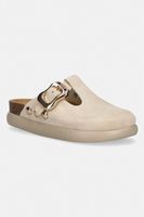 Scholl papuci mocasini pentru femei, din piele întoarsă FLORA
