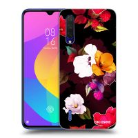 Silikónový čierny obal pre Xiaomi Mi 9 Lite - Flowers and Berries