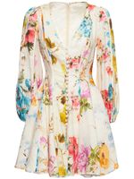 Halcyon Floral Layered Linen Mini Dress