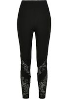 Women's High Waisted Lace Leggings Black