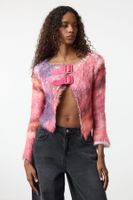 Trendyol Pink Crop Soft Texture Knit Cardigan