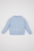 DEFACTO Baby Girl Blue Crew Neck Knitted Patterned Sweater