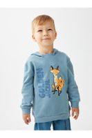 LC Waikiki Hooded Long Sleeve Printed Baby Boy Sweatshirt