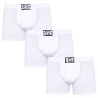 3PACK pánské boxerky Styx long klasická guma bílé (3F1061) L