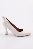 DGN 700 Women's Pointed Toe Decollete Back Bowknot Goblet Glass Heel Shoes.