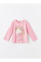 LC Waikiki LCW Crew Neck Long Sleeve Printed Baby Girl T-Shirt