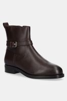 Kožené členkové topánky Tommy Hilfiger TH BUCKLE RIDING LEATHER BOOTIE