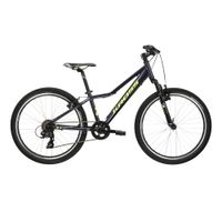 Juniorské kolo Kross Hexagon JR 1.0 24" Gen 006 S (12", 130-150 cm) námořnická modrá / žlutá / lesk