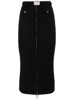Sequined Cotton Blend Knit Midi Skirt