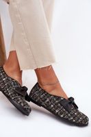 Bőr Balettcipők Masnival Laura Messi 2921 Fekete