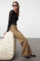 Trendyol Mink Wide Leg High Waist Woven Fabric Trousers