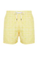 Trendyol Yellow Standard Size Geometric Print Swim Shorts