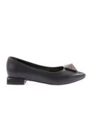 DGN 2807-23y Women's Pointed Toe Galvanized Heeled Flats with Crystal Stone Buckles.