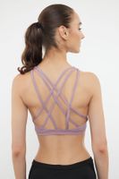 Trendyol Dusty Rose Support/Shaping Back Cross String Strap Knitted Sports Bra