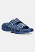 Tommy Jeans papuci din piele DOUBLE STRAP SANDAL SUEDE