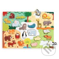 Zvieratká sveta: puzzle drevené - puzzle z kategorie Maxi dílky