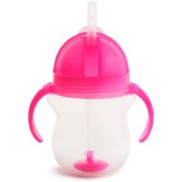 Munchkin Click Lock™ Tip & Sip чашка з трубочкою з вагою Pink 6 m+ 207 мл