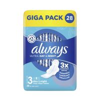 Always hygienické vložky Ultra Night 3 s křidélky, 28 ks
